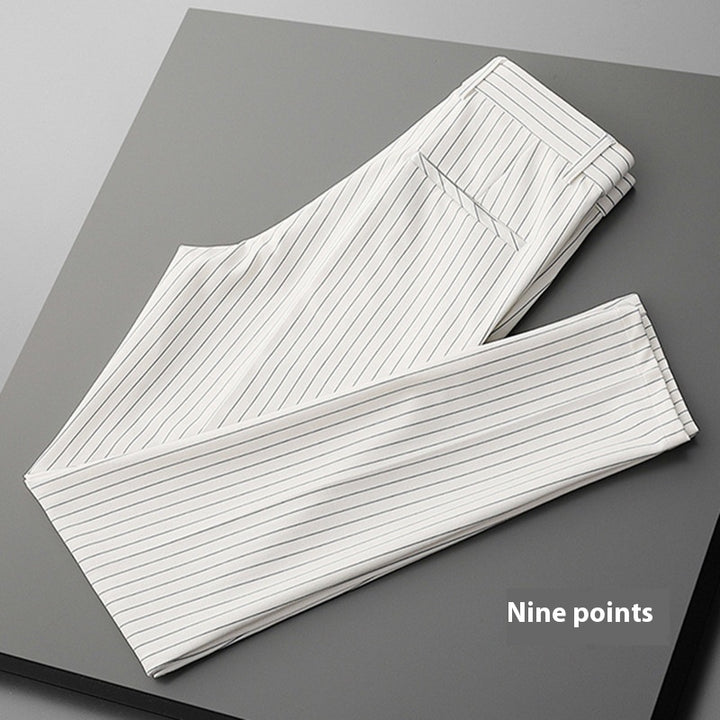 Thin Casual Striped Loose Men's Draping Suit Pants