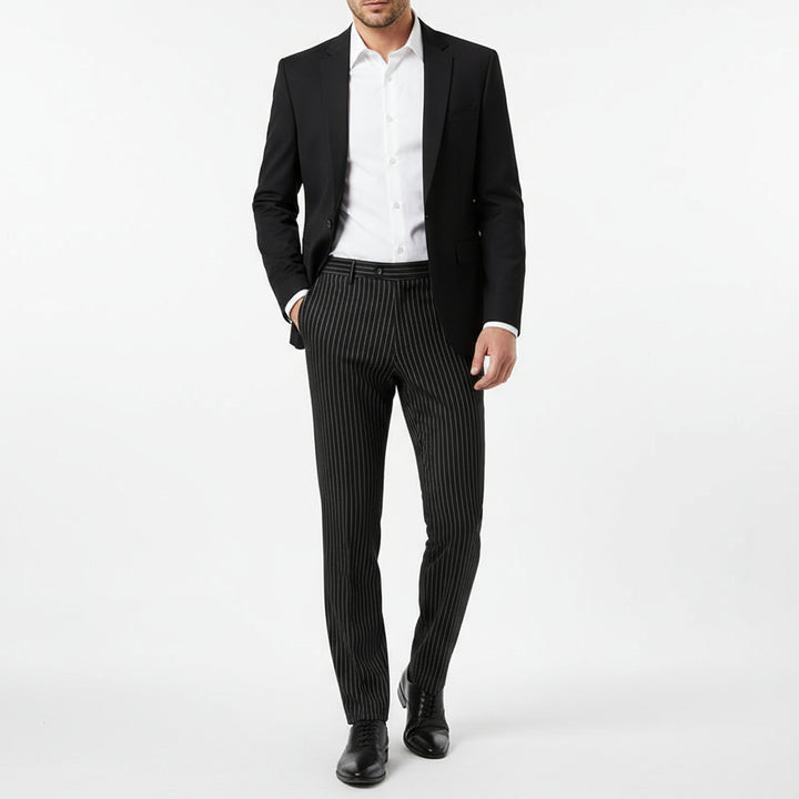 Pantalones de traje sueltos de rayas delgadas para hombre