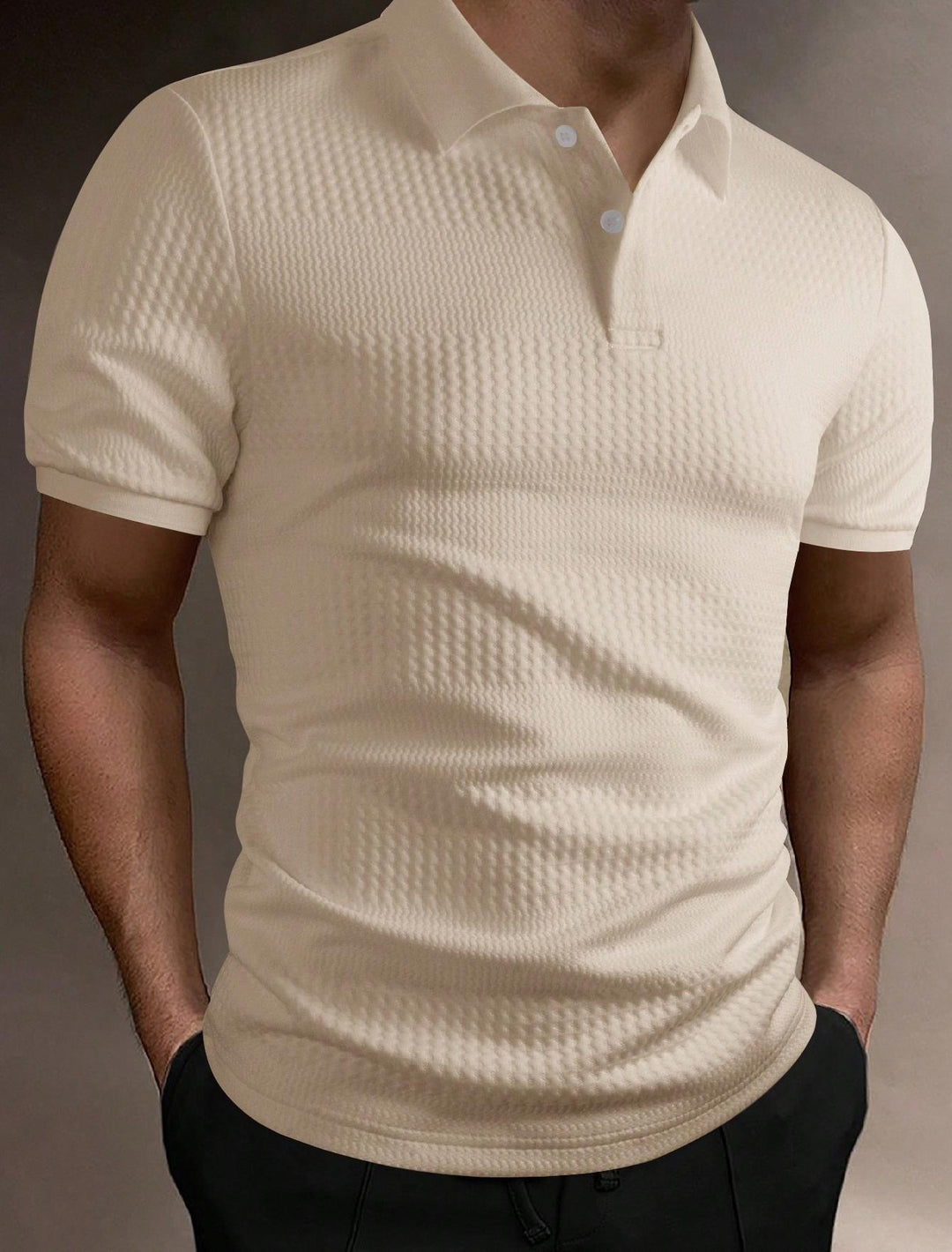Camisa Polo de Rayas para Hombre, Negocios, Suelta, Transpirable