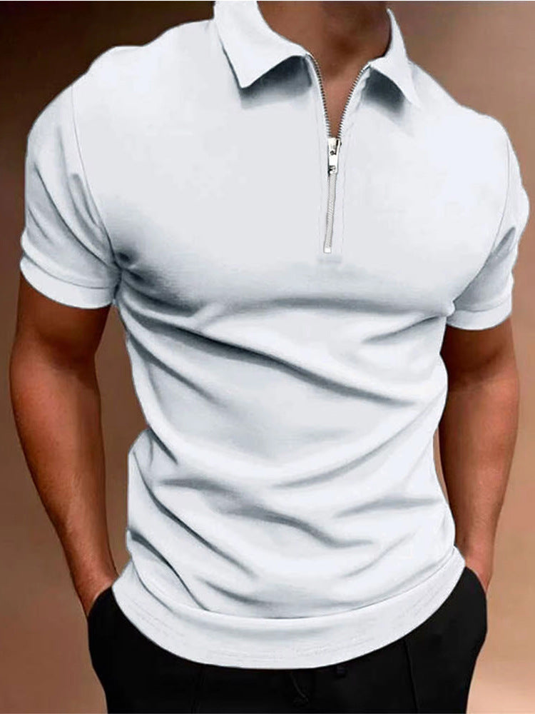 Camisa Polo para Hombre de Color Sólido, T-shirt de Cuello Polo, Top Casual, Ropa de Hombre