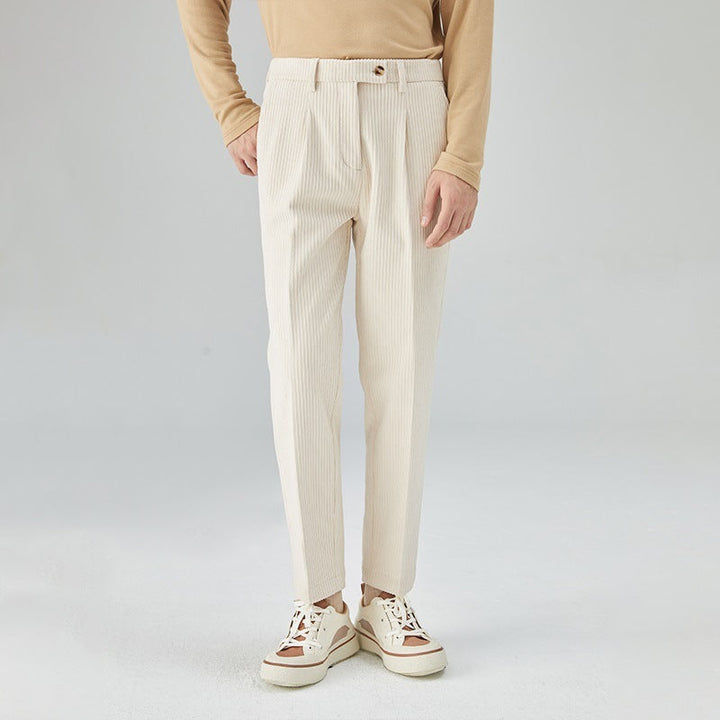 Pantalones Sueltos Rectos de Corduroy para Hombre
