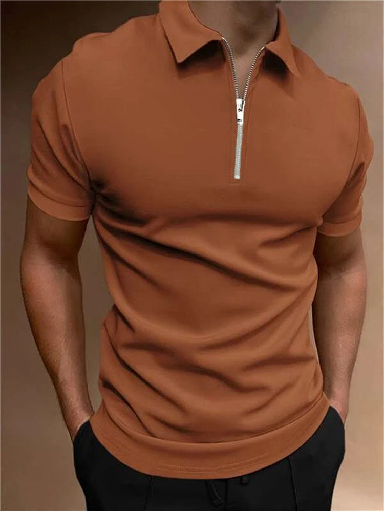 Camisa Polo para Hombre de Color Sólido, T-shirt de Cuello Polo, Top Casual, Ropa de Hombre