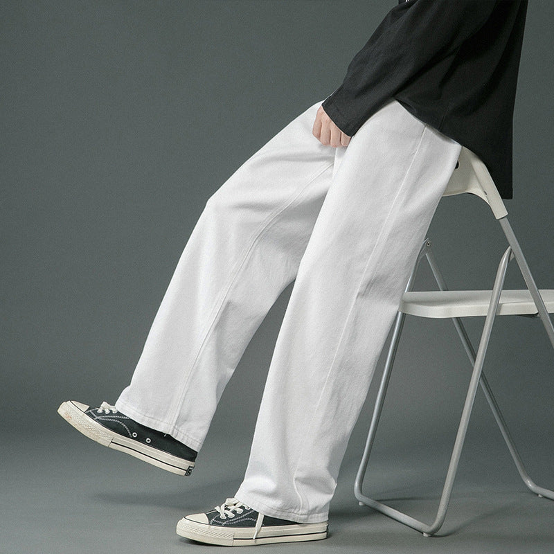 Spring And Autumn Retro Denim Pants Men