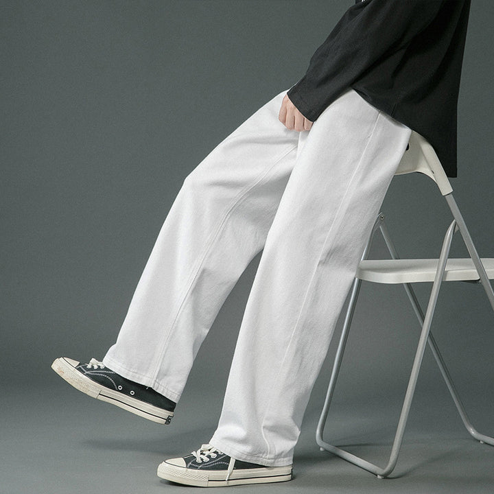 Spring And Autumn Retro Denim Pants Men