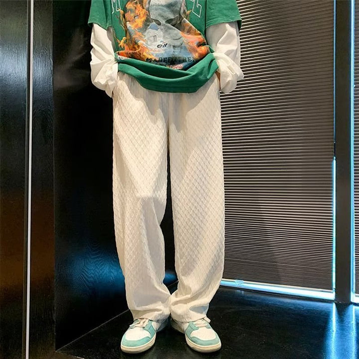 Pantalones Draped con Rombo Jacquard para Hombre