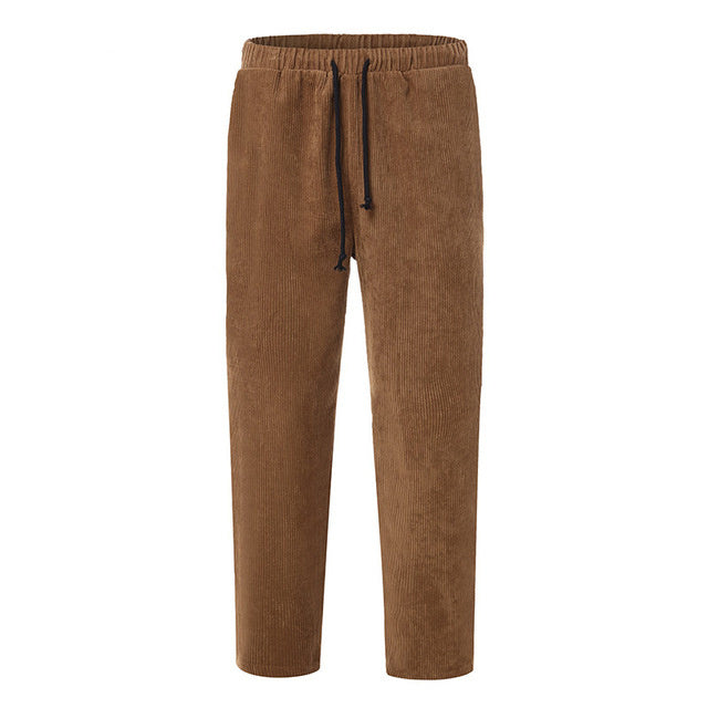 Pantalones de pana para hombres de invierno, joggers de streetwear