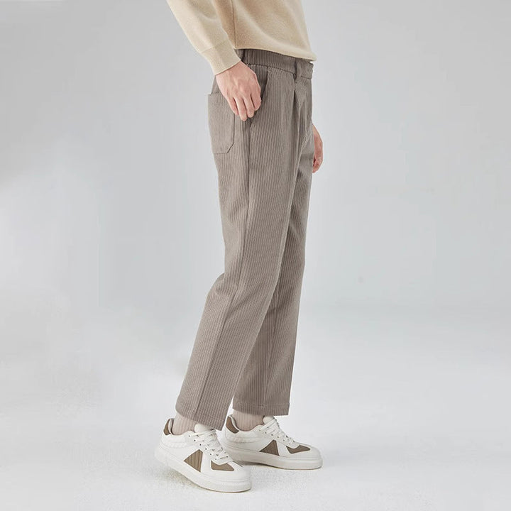 Pantalones Sueltos Rectos de Corduroy para Hombre