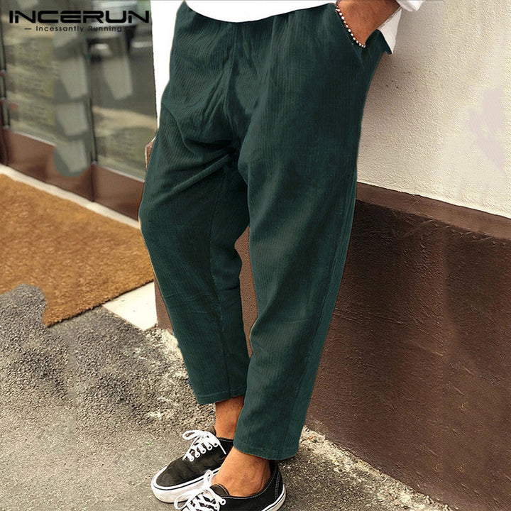 Pantalones de pana para hombres de invierno, joggers de streetwear