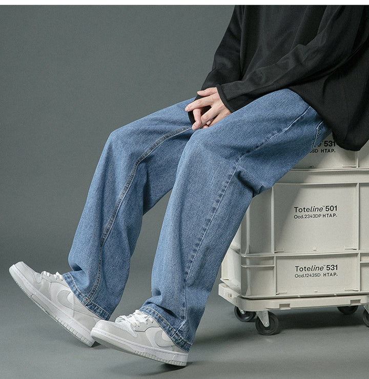 Spring And Autumn Retro Denim Pants Men