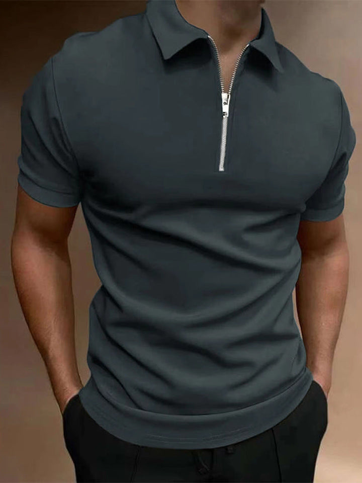 Camisa Polo para Hombre de Color Sólido, T-shirt de Cuello Polo, Top Casual, Ropa de Hombre