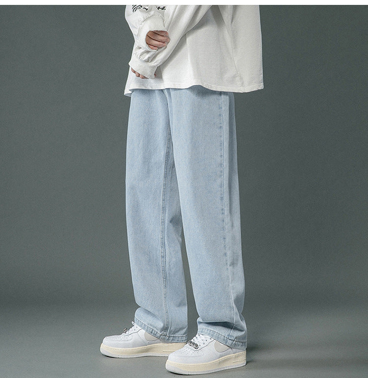 Spring And Autumn Retro Denim Pants Men