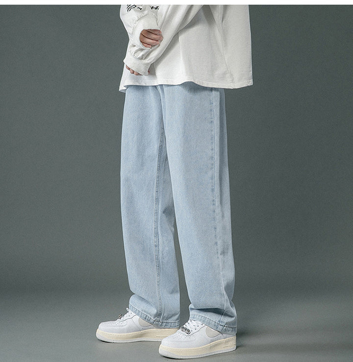 Spring And Autumn Retro Denim Pants Men