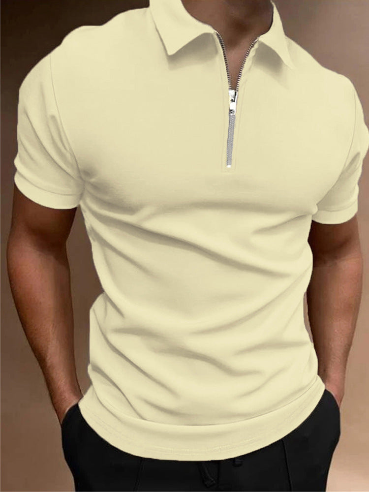 Camisa Polo para Hombre de Color Sólido, T-shirt de Cuello Polo, Top Casual, Ropa de Hombre