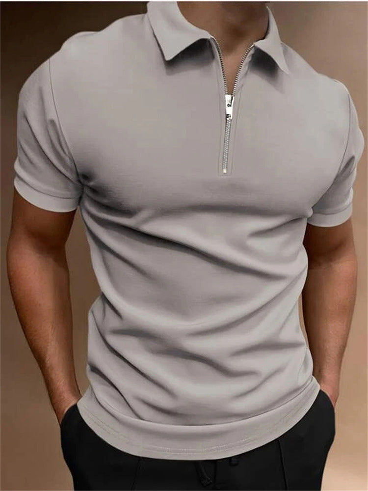 Camisa Polo para Hombre de Color Sólido, T-shirt de Cuello Polo, Top Casual, Ropa de Hombre