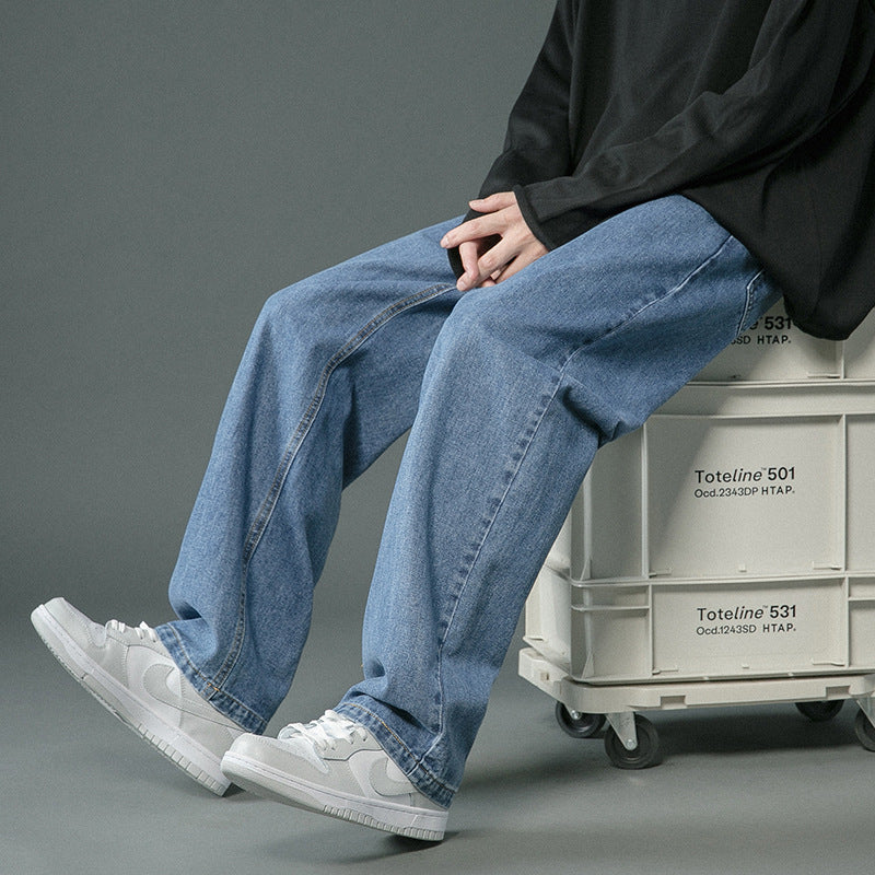 Spring And Autumn Retro Denim Pants Men