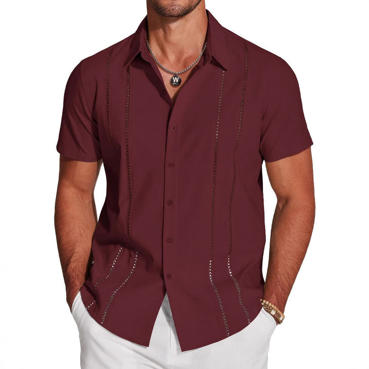 Camisa de Hombre de Solapa de Vacaciones en Hawaii de Tendencia