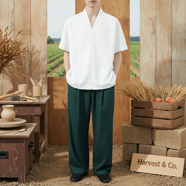 Camisa Casual para Hombre Estilo Chino Retro