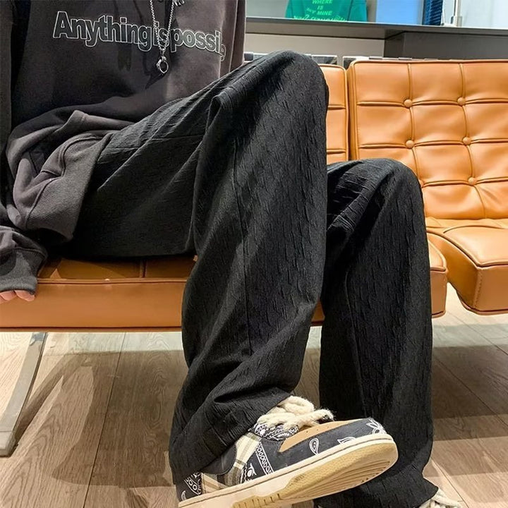 Pantalones Draped con Rombo Jacquard para Hombre