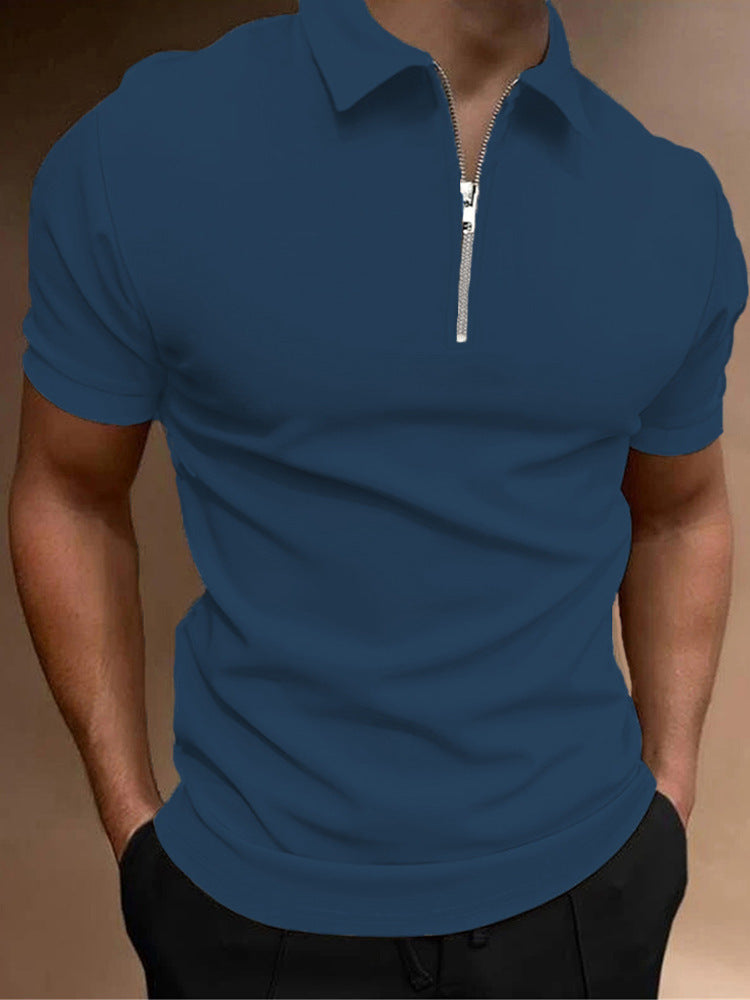 Camisa Polo para Hombre de Color Sólido, T-shirt de Cuello Polo, Top Casual, Ropa de Hombre