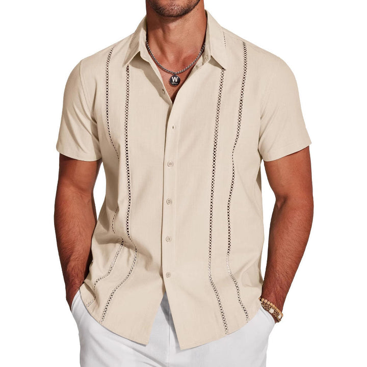 Camisa de Hombre de Solapa de Vacaciones en Hawaii de Tendencia