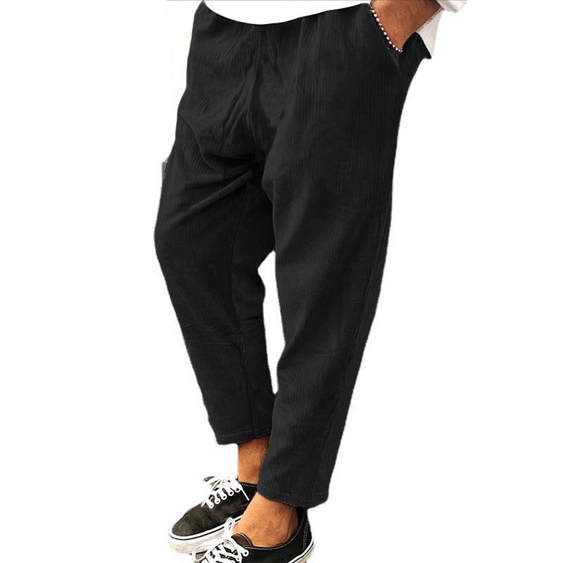 Pantalones de pana para hombres de invierno, joggers de streetwear