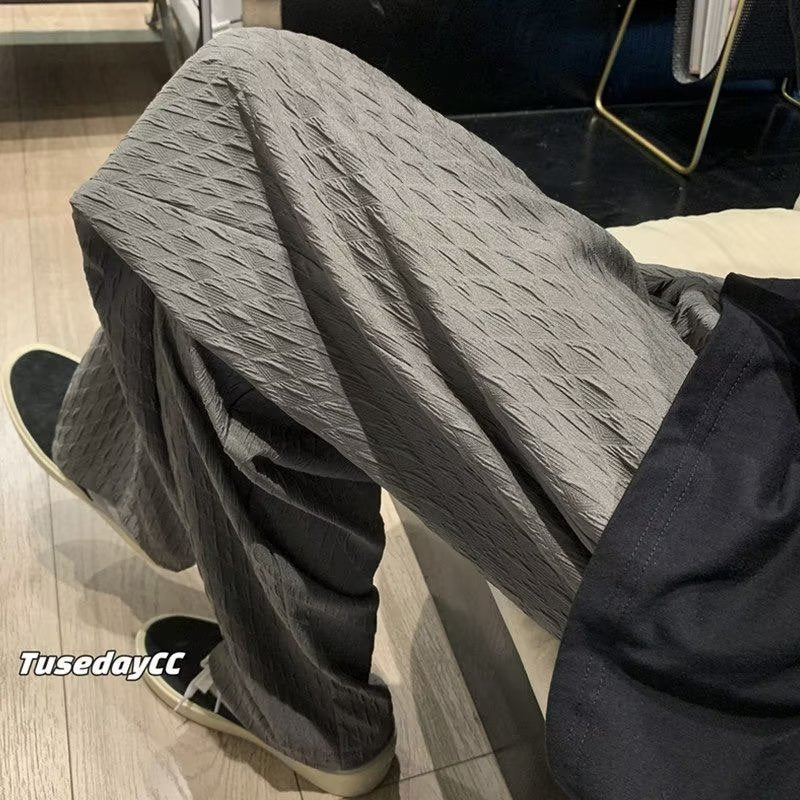 Pantalones Draped con Rombo Jacquard para Hombre