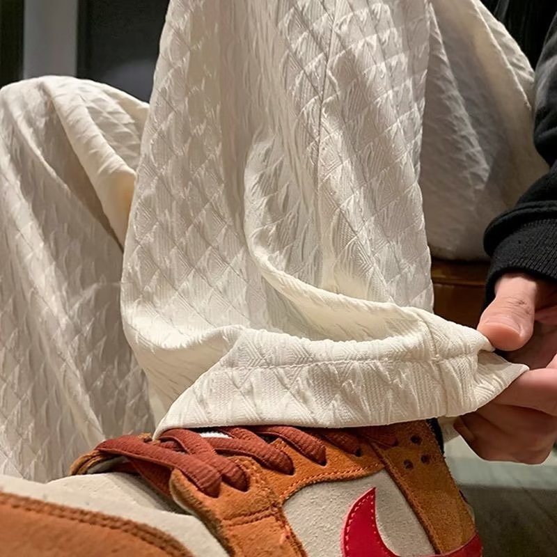 Pantalones Draped con Rombo Jacquard para Hombre