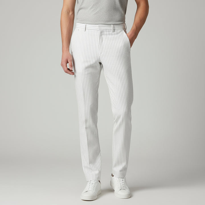 Pantalones de traje sueltos de rayas delgadas para hombre