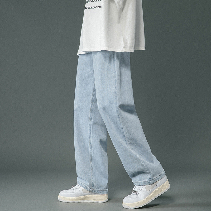 Spring And Autumn Retro Denim Pants Men