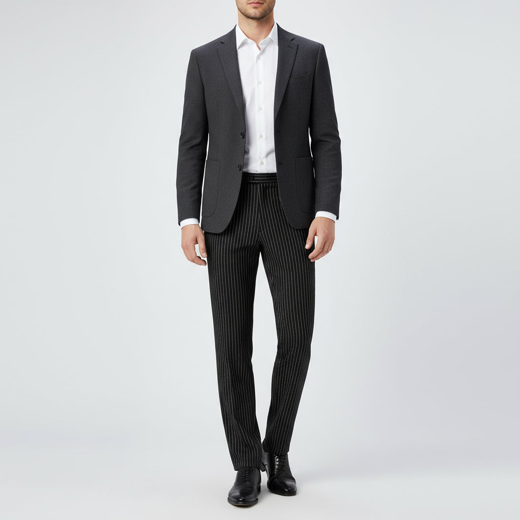 Pantalones de traje sueltos de rayas delgadas para hombre