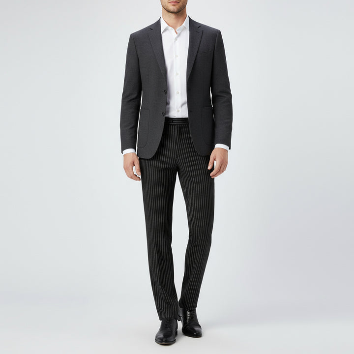 Pantalones de traje sueltos de rayas delgadas para hombre