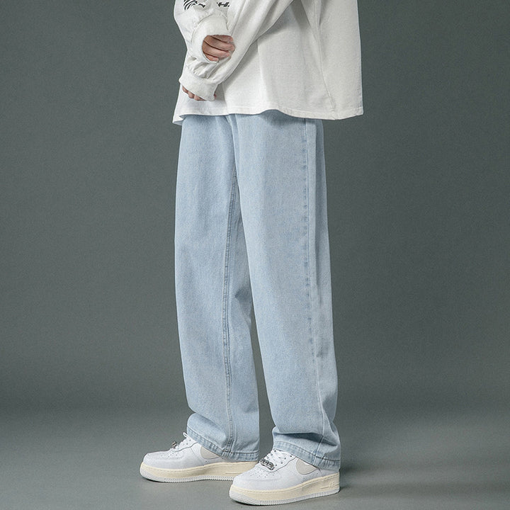 Spring And Autumn Retro Denim Pants Men