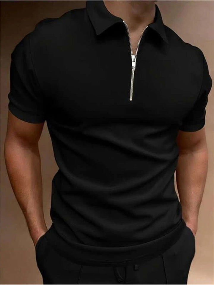 Camisa Polo para Hombre de Color Sólido, T-shirt de Cuello Polo, Top Casual, Ropa de Hombre
