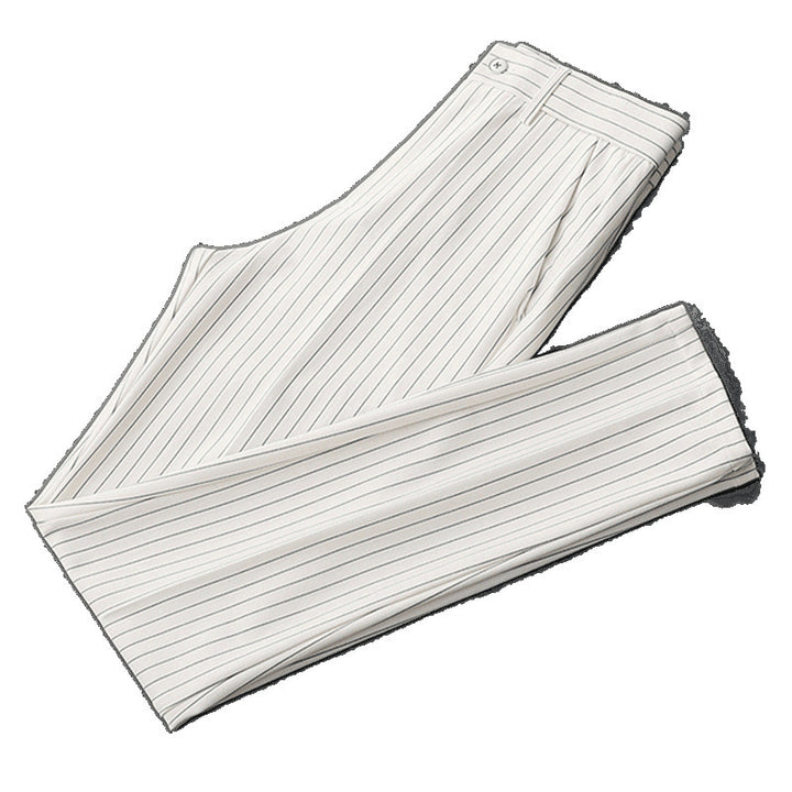 Thin Casual Striped Loose Men's Draping Suit Pants