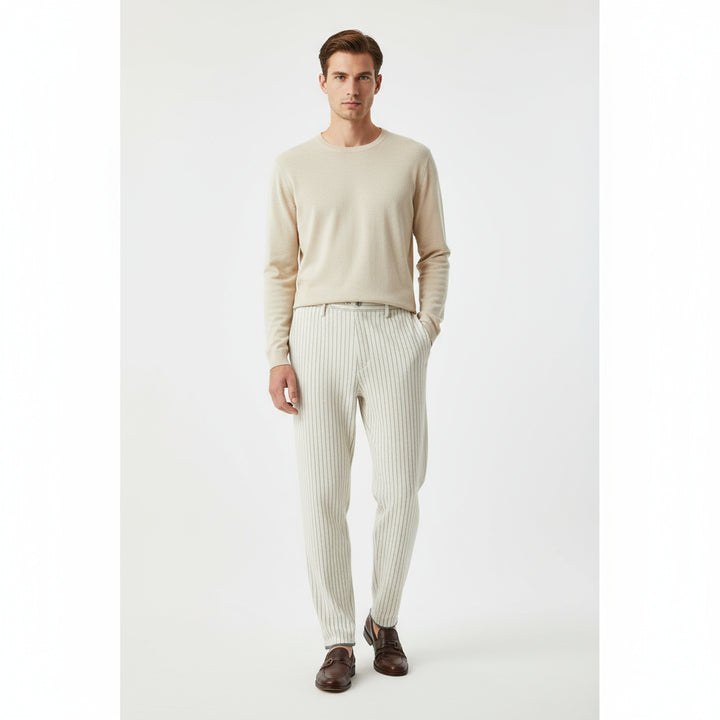 Pantalones de traje sueltos de rayas delgadas para hombre