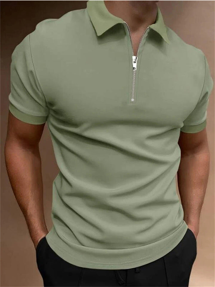 Camisa Polo para Hombre de Color Sólido, T-shirt de Cuello Polo, Top Casual, Ropa de Hombre