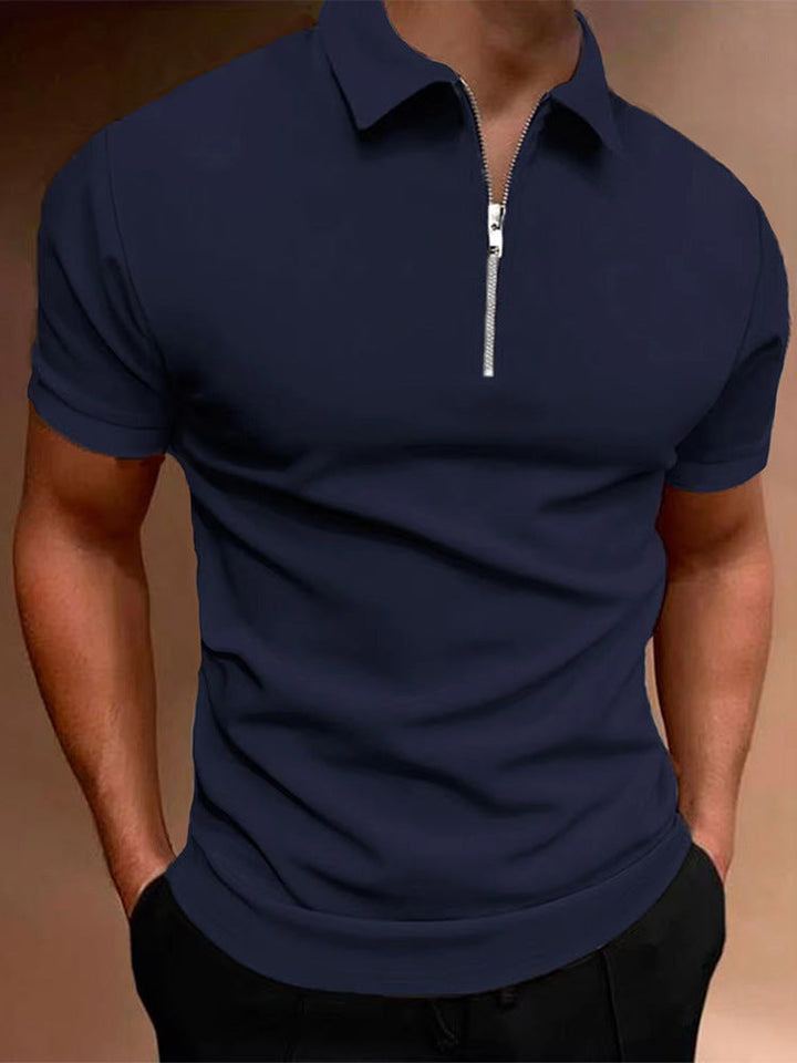 Camisa Polo para Hombre de Color Sólido, T-shirt de Cuello Polo, Top Casual, Ropa de Hombre