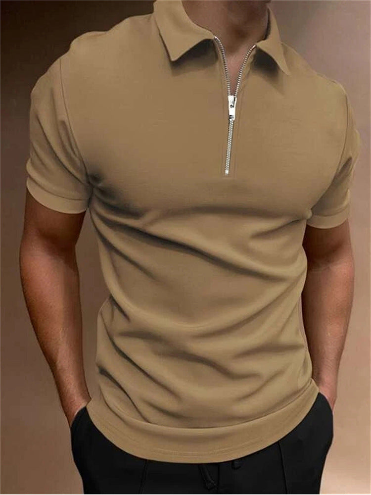 Camisa Polo para Hombre de Color Sólido, T-shirt de Cuello Polo, Top Casual, Ropa de Hombre