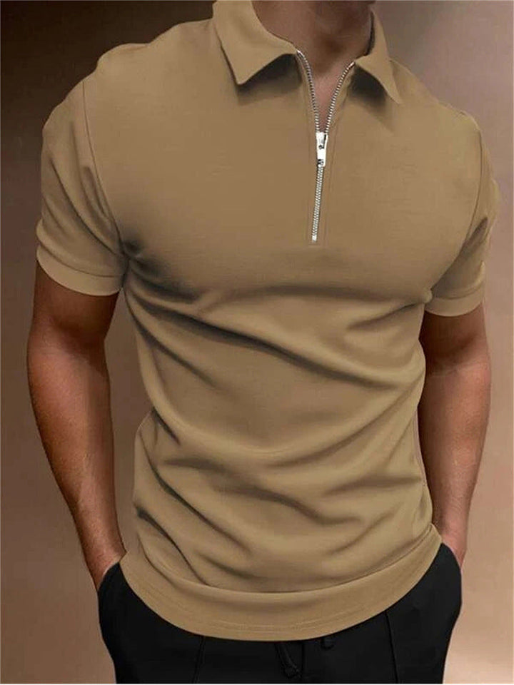 Camisa Polo para Hombre de Color Sólido, T-shirt de Cuello Polo, Top Casual, Ropa de Hombre