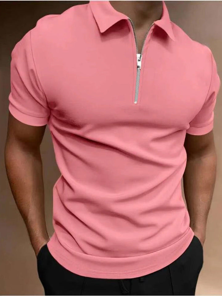 Camisa Polo para Hombre de Color Sólido, T-shirt de Cuello Polo, Top Casual, Ropa de Hombre