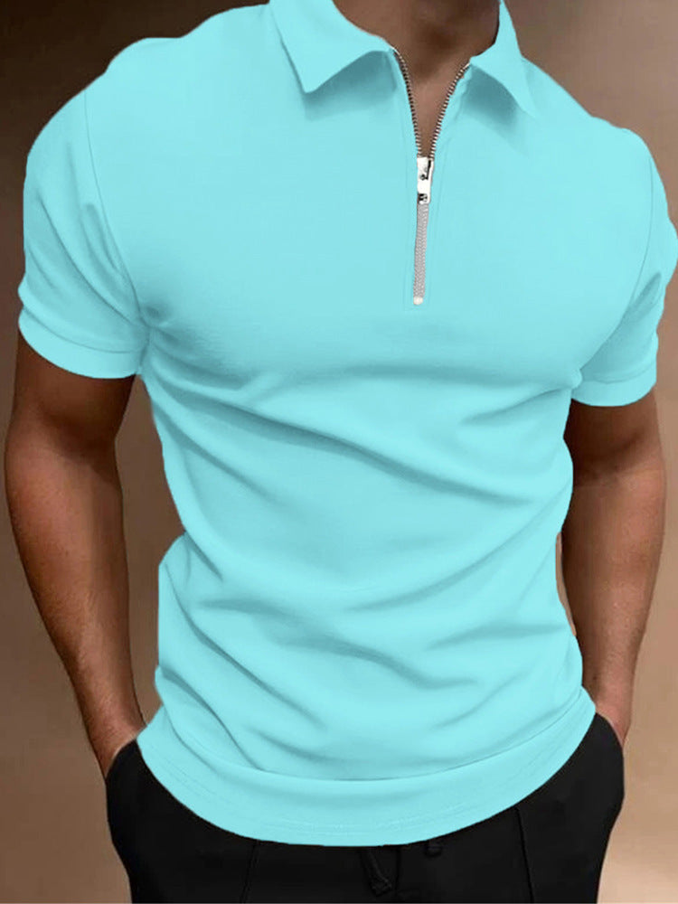 Camisa Polo para Hombre de Color Sólido, T-shirt de Cuello Polo, Top Casual, Ropa de Hombre