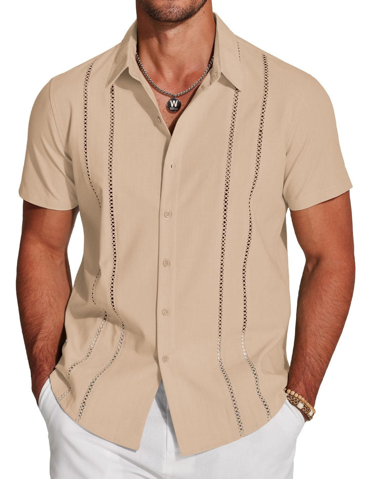 Camisa de Hombre de Solapa de Vacaciones en Hawaii de Tendencia