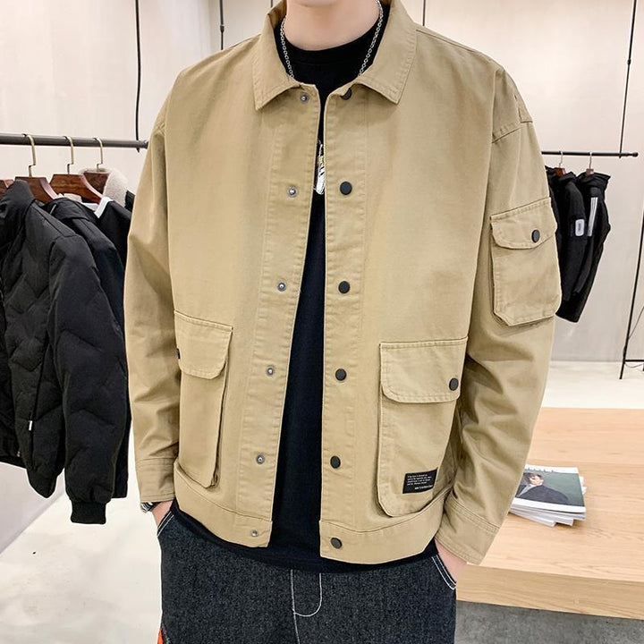 Ropa Casual para Hombres Abrigo de Otoño Hombres Chaqueta de Trabajo Tendencia Coreana Otoño