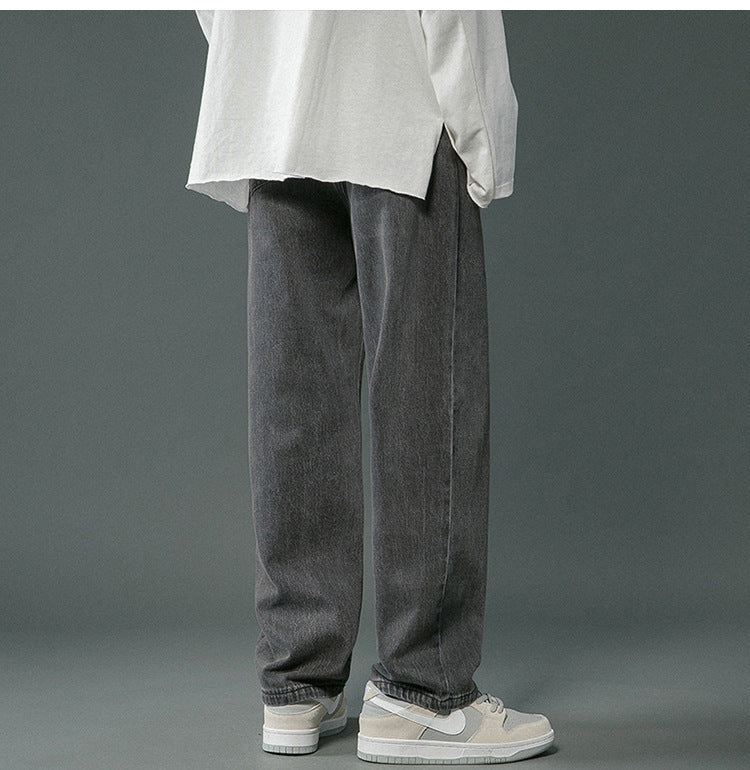 Spring And Autumn Retro Denim Pants Men