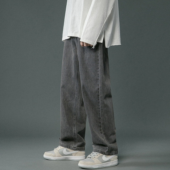Spring And Autumn Retro Denim Pants Men