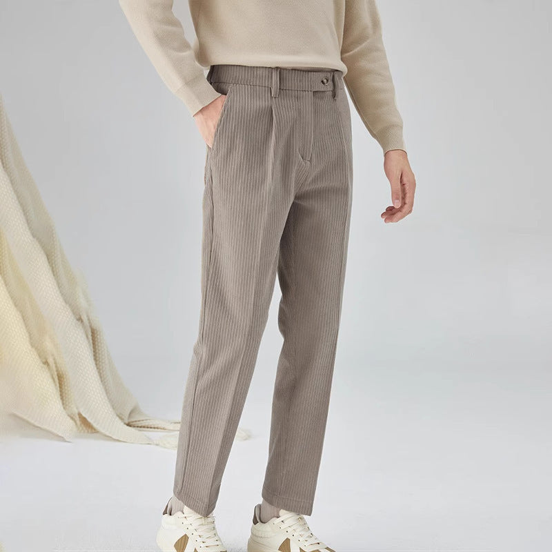 Pantalones Sueltos Rectos de Corduroy para Hombre