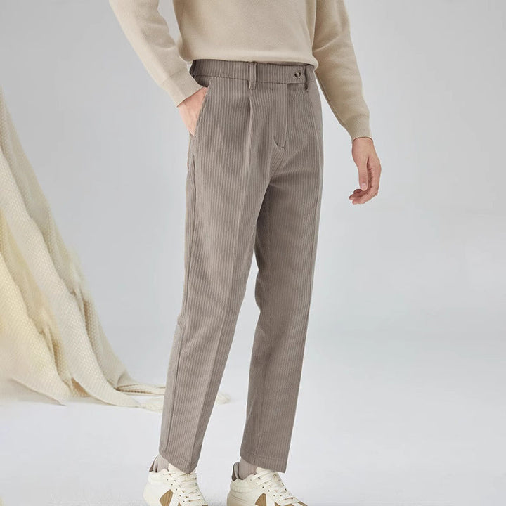 Pantalones Sueltos Rectos de Corduroy para Hombre