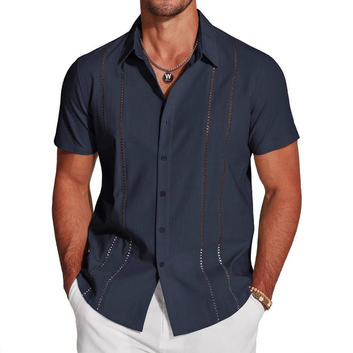 Camisa de Hombre de Solapa de Vacaciones en Hawaii de Tendencia